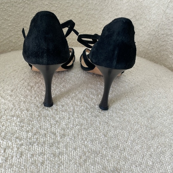 Manolo Blahnik black suede strappy heels - Picture 3 of 11